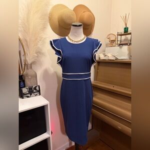 Tommy Hilfiger Womens Dress Dark Navy Blue Size 10 Business Office Formal Dress